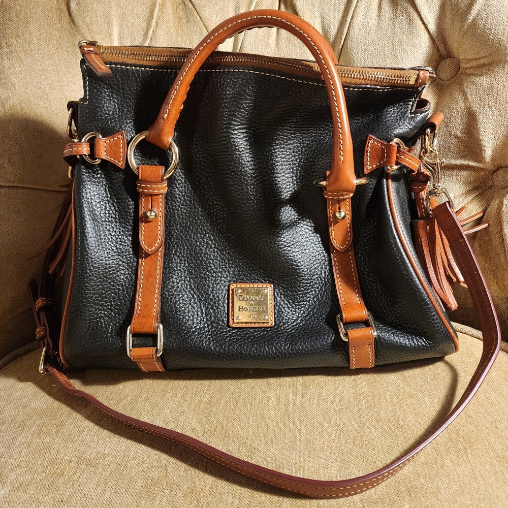 Dooney & Bourke braided pebble grain satchel